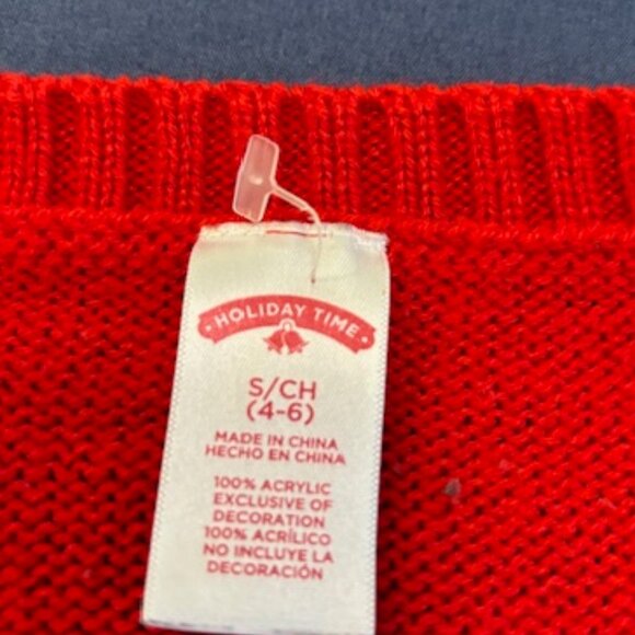 Holiday Time Ugly Christmas Sweater Snowflakes Tree Small - Picture 3 of 5